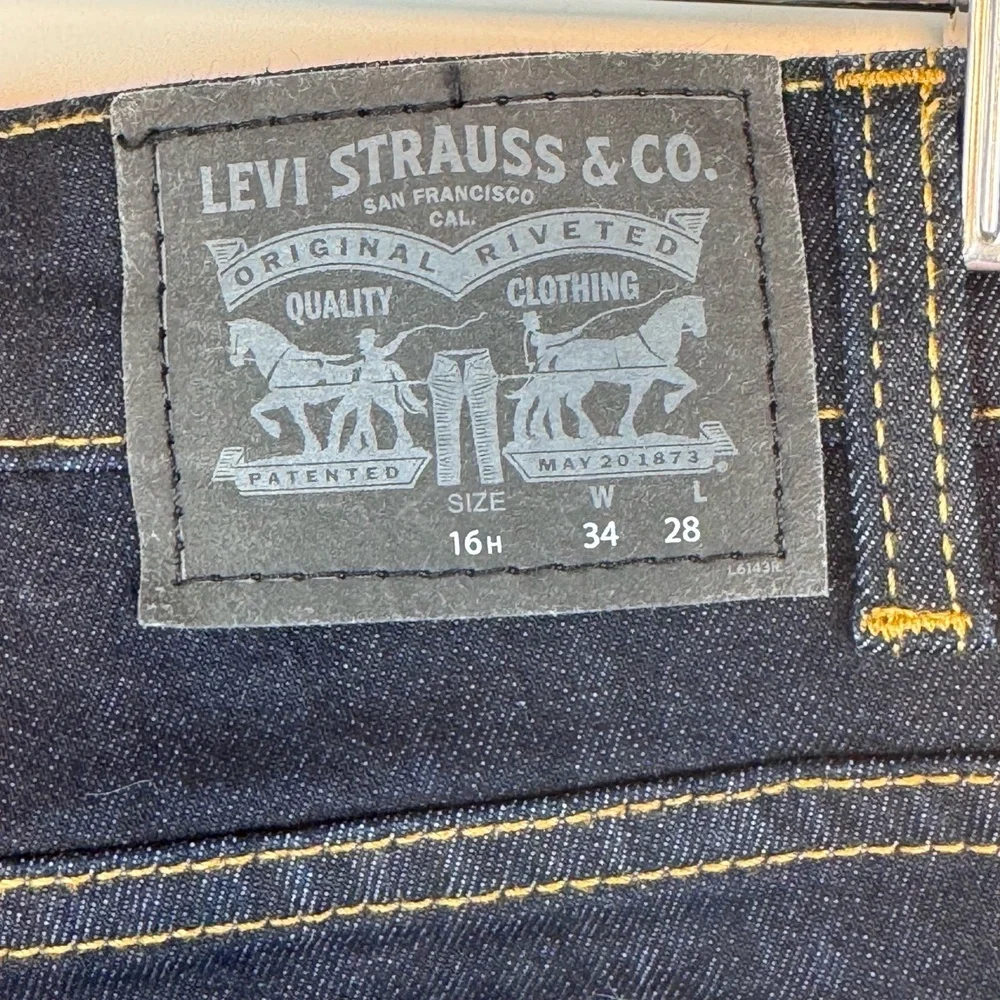 Levi's 511 Jeans Boys 16H W34 L28 Dark Wash Slim Performance Stretch (NWT)